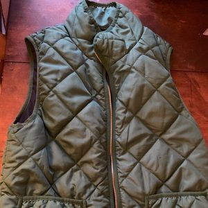 Winter green, worn once, pocket vest.
